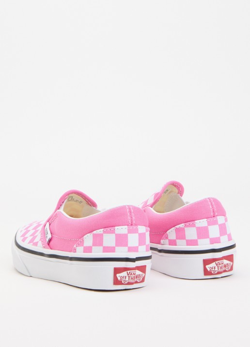 VANS Classic slip-on met ruitdessin - achterkant 4 roze