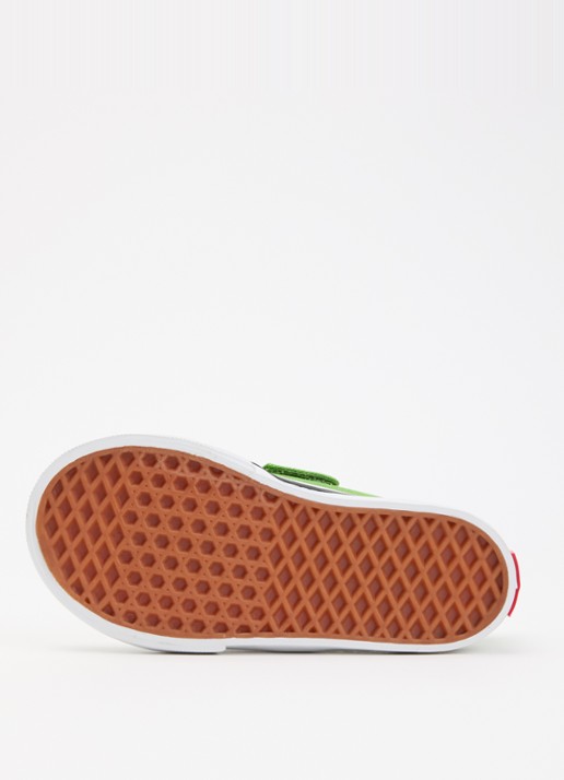 VANS Classic Slip-On V slip-on van canvas met ruitdessin - detail lime