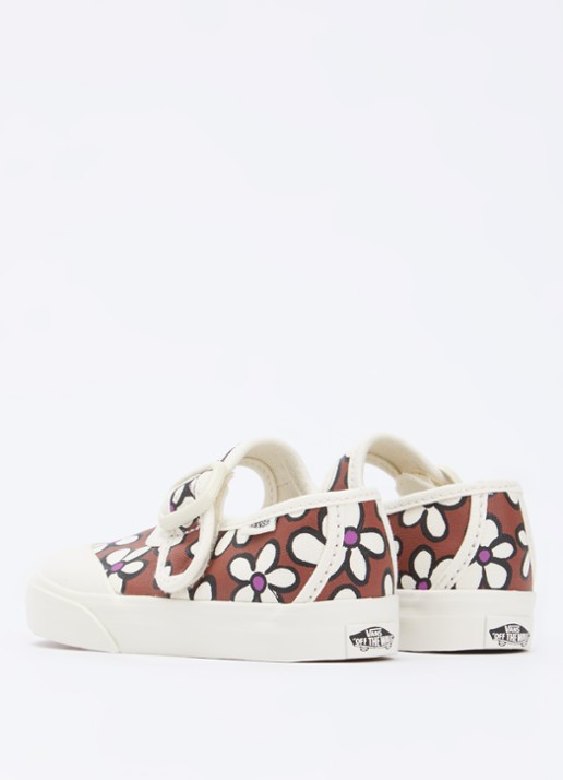 VANS Mary Jane ballerina van canvas met bloemenprint - achterkant bruin