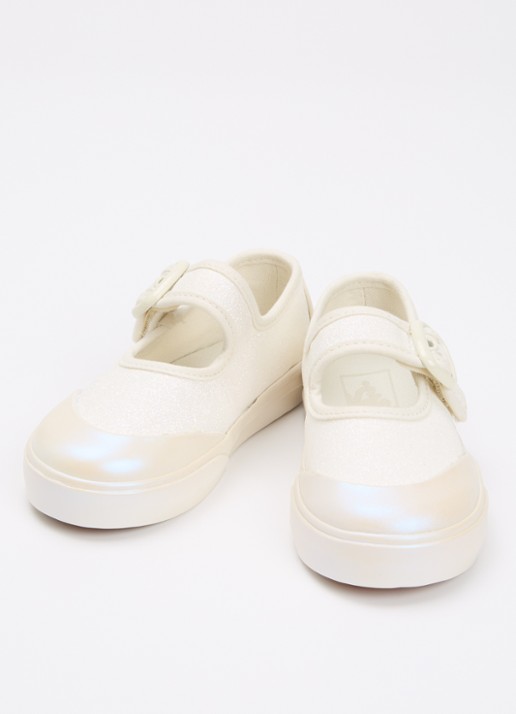 VANS Mary Jane ballerina van canvas met glitter - voorkant 2 wit