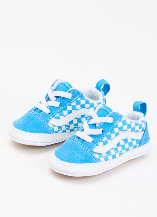 VANS Old Skool Crib babyschoentje met suéde details  - voorkant 3 blauw