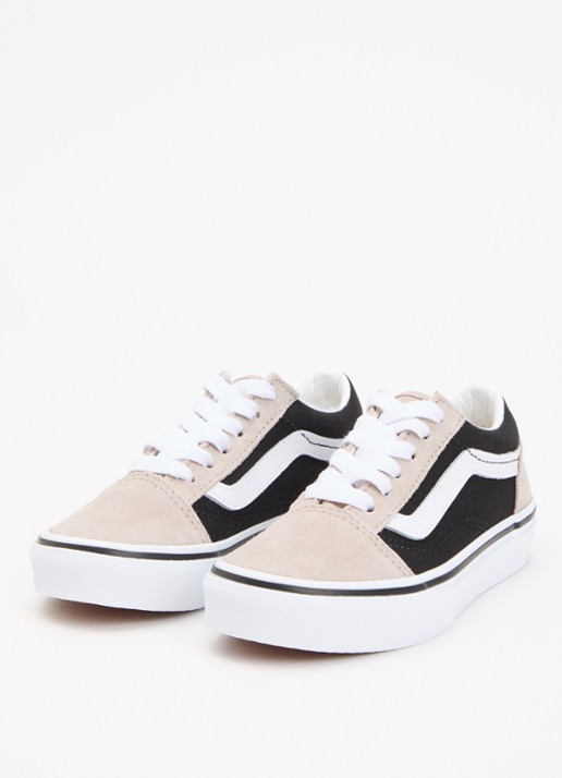 VANS Old Skool sneaker met details van suède - voorkant 3 beige