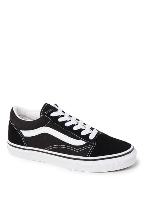 VANS Old Skool sneaker met leren details - voorkant zwart