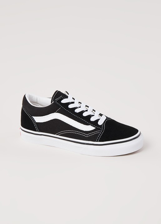 VANS Old Skool sneaker met leren details - voorkant 2 zwart