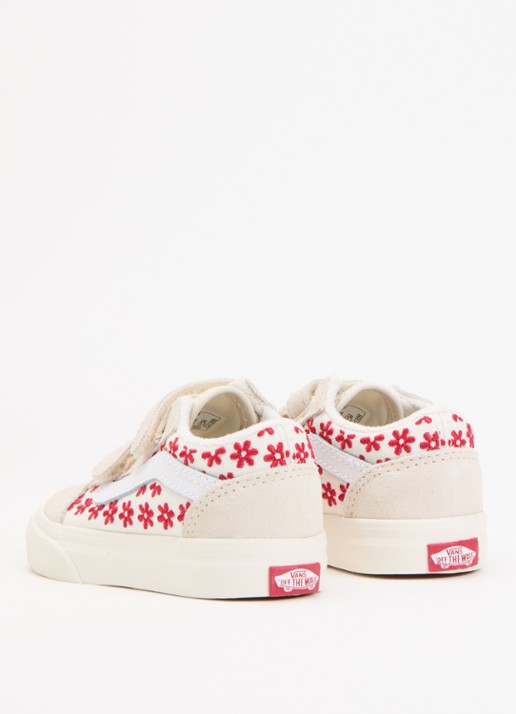 VANS Old Skool sneaker van suède met borduring  - achterkant gebroken wit