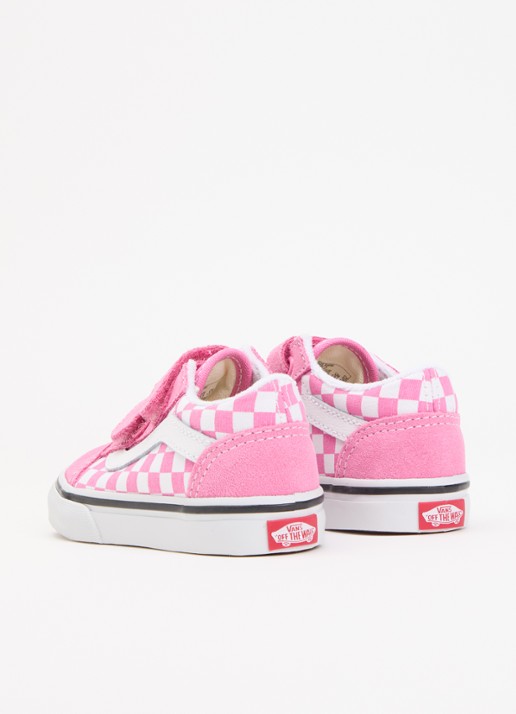 VANS Old Skool sneaker van suède met ruitdessin - achterkant 4 roze