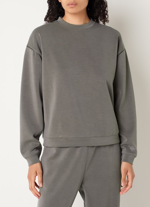 Varley Coralie sweater met ronde hals - detail donkergrijs