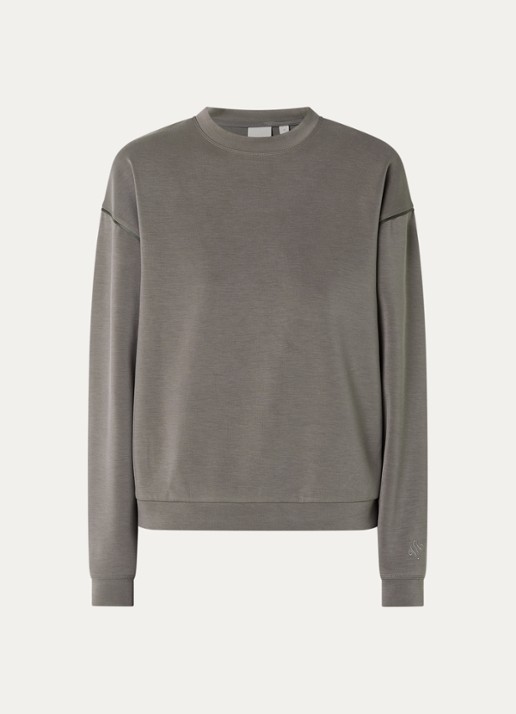 Varley Coralie sweater met ronde hals - voorkant 3 donkergrijs