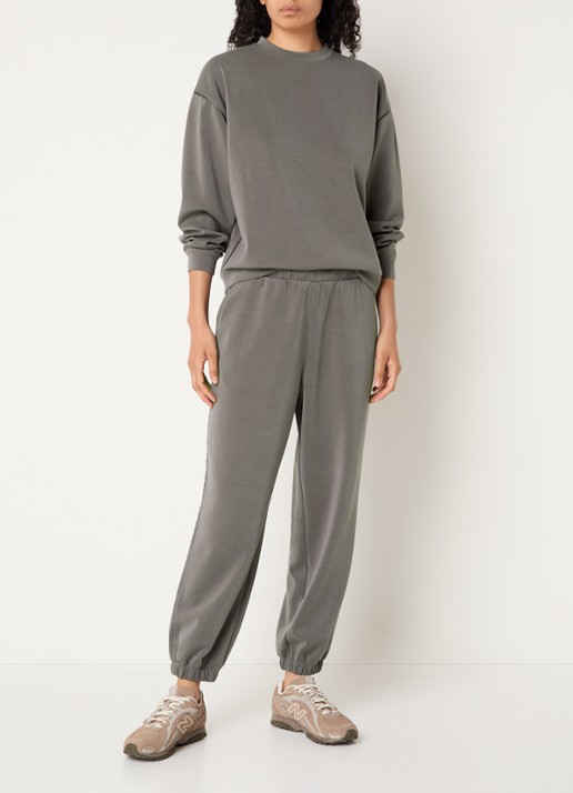 Varley Coralie sweater met ronde hals - voorkant 4 donkergrijs
