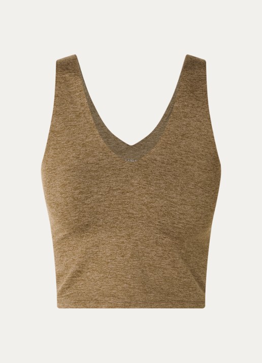 Varley Ruby cropped tanktop met gemêleerd dessin - voorkant 3 mosgroen