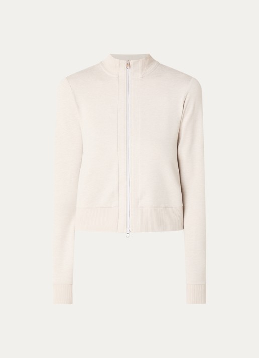 Varley Rufus cropped trainingsvest met gemêleerd dessin - voorkant 2 beige