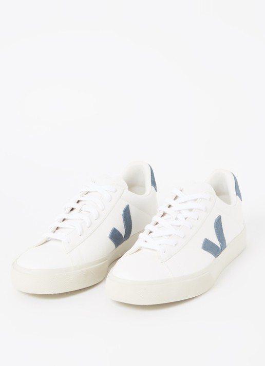 Veja Campo sneaker van leer met suède details  - detail 3 wit