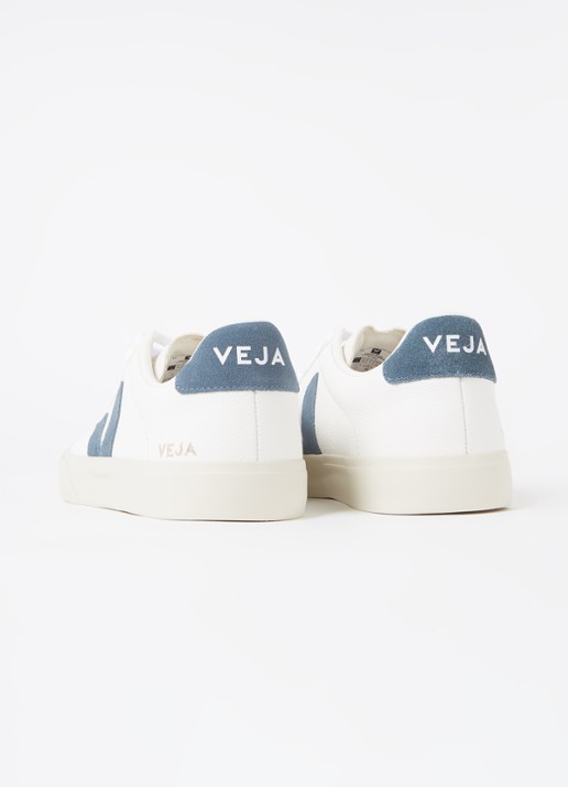 Veja Campo sneaker van leer met suède details  - detail 4 wit
