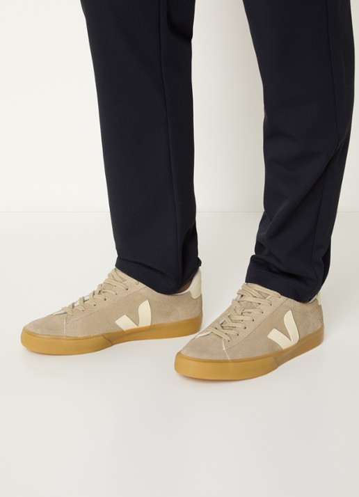 Veja Campo sneaker van suède - voorkant 3 donkerbeige