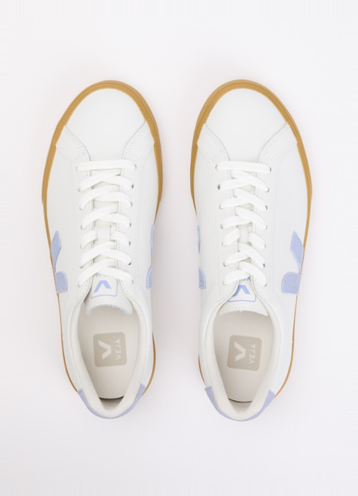 Veja Esplar sneaker van leer met logo - detail 3 wit