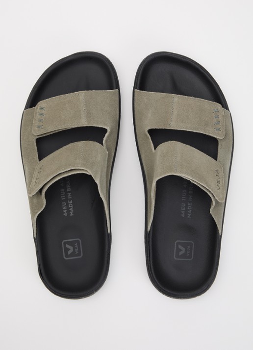 Veja Etna slipper van suède - detail 3 olijfgroen