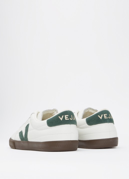 Veja Panenka sneaker van leer met suède details - achterkant 6 groen