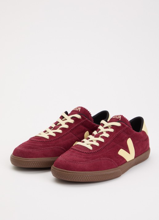 Veja Panenka sneaker van suède - detail 3 bordeauxrood