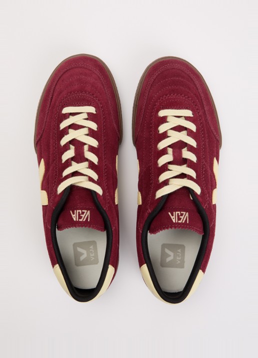 Veja Panenka sneaker van suède - detail 4 bordeauxrood