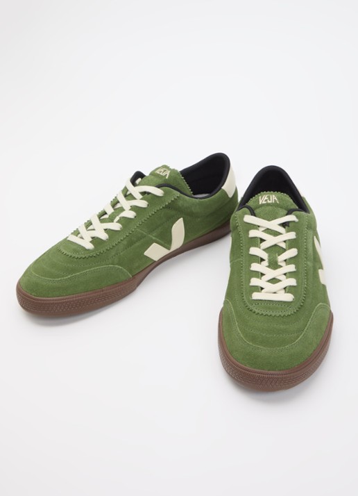 Veja Panenka sneaker van suède - detail groen