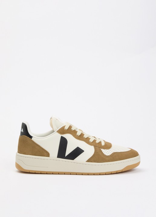 Veja V-10 sneaker van leer met suède details
