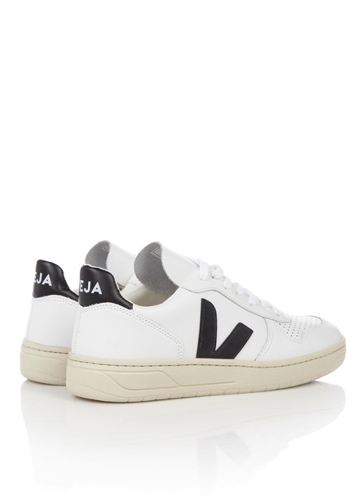 Veja V-10 sneaker van leer - detail 5 wit