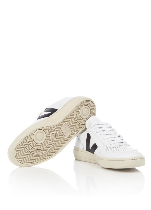 Veja V-10 sneaker van leer - detail 6 wit