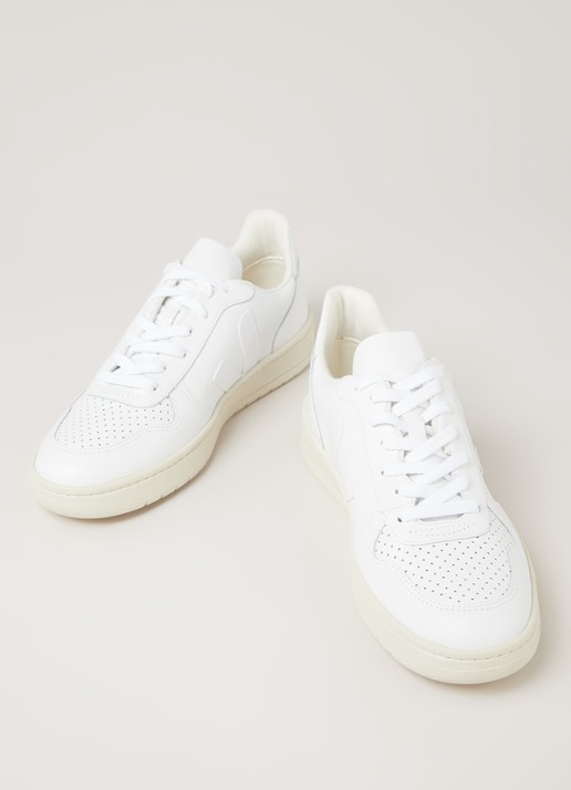 Veja V-10 sneaker van leer - detail 5 wit