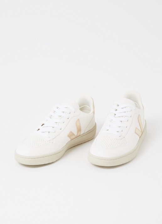 Veja V-10 sneaker van leer - detail 3 wit