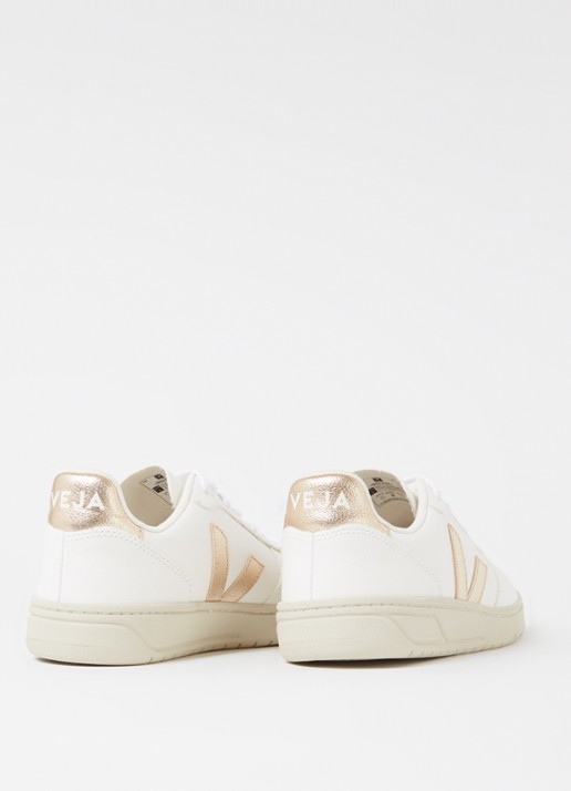 Veja V-10 sneaker van leer - detail 4 wit
