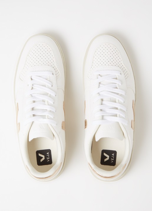 Veja V-10 sneaker van leer - detail 5 wit