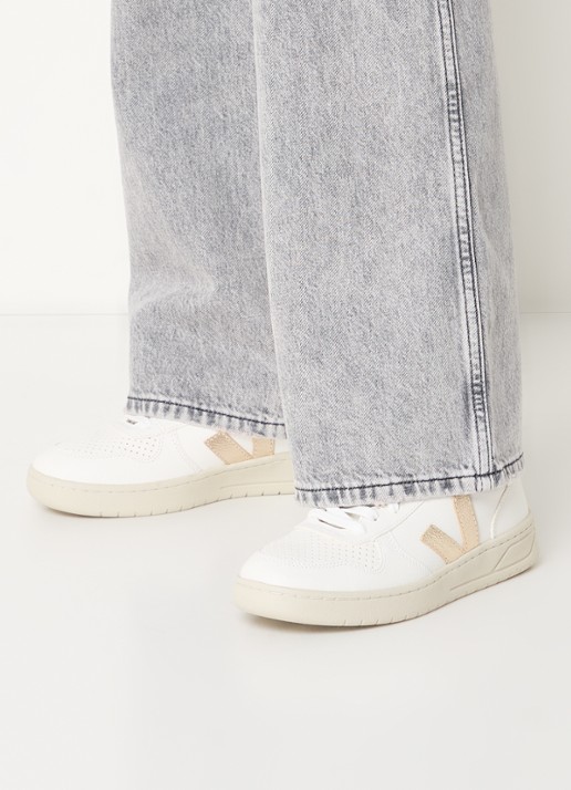Veja V-10 sneaker van leer - voorkant 2 wit