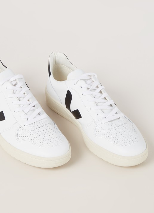 Veja V-10 sneaker van leer - detail 2 wit