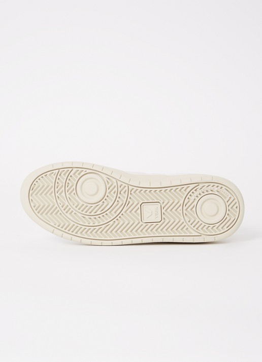 Veja V-12 sneaker van leer met suède details - detail 6 ivoor