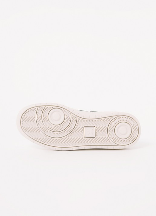 Veja V-12 sneaker van leer met suède details - detail 4 groen