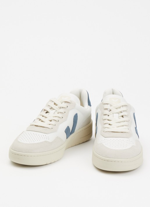 Veja V-90 sneaker van leer met logo - detail 6 indigo