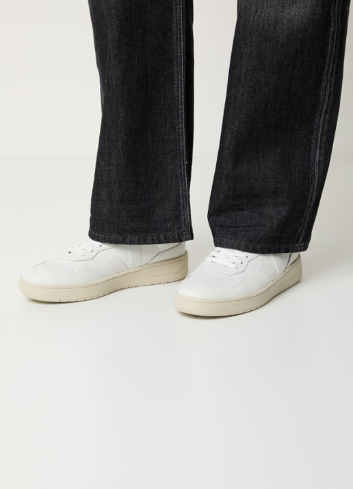 Veja V-90 sneaker van leer - voorkant 3 wit