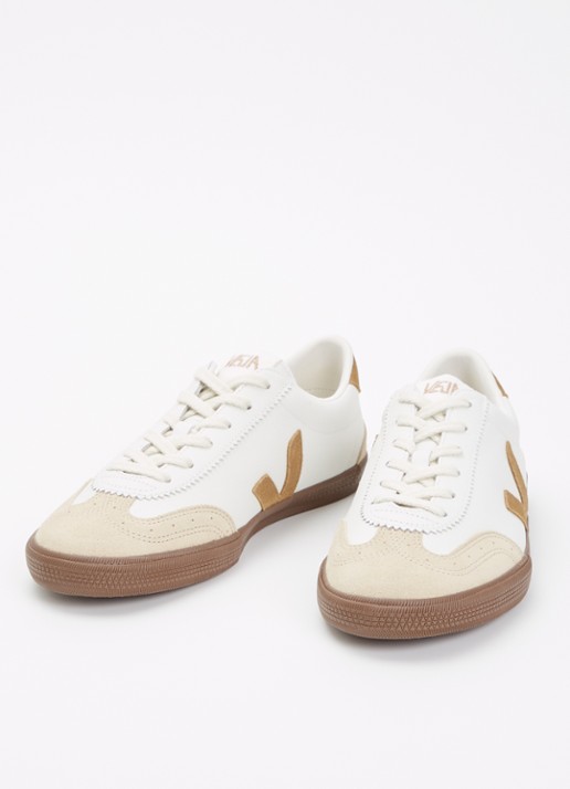 Veja Volley sneaker van leer met suède details - detail 3 beige