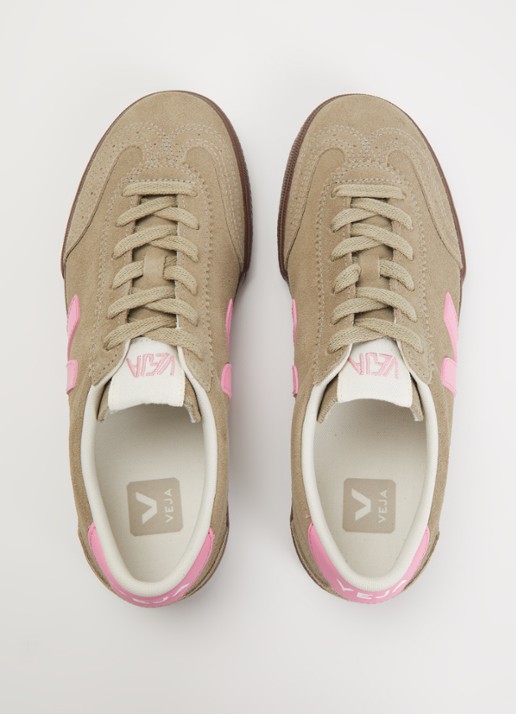Veja Volley sneaker van leer suède - detail 3 lichtbruin