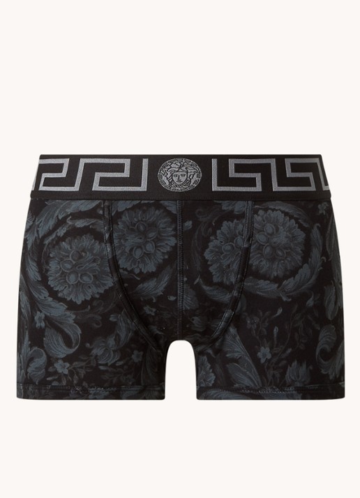 Versace Boxershort met logoband en print - voorkant 2 zwart