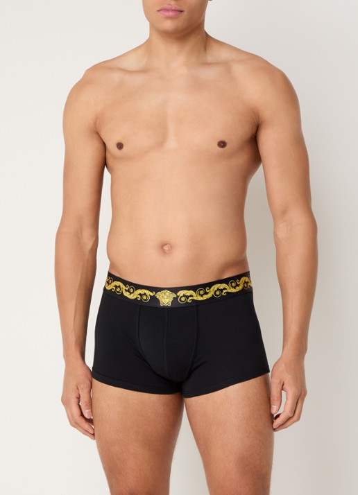 Versace Boxershort met logoband - detail 4 zwart