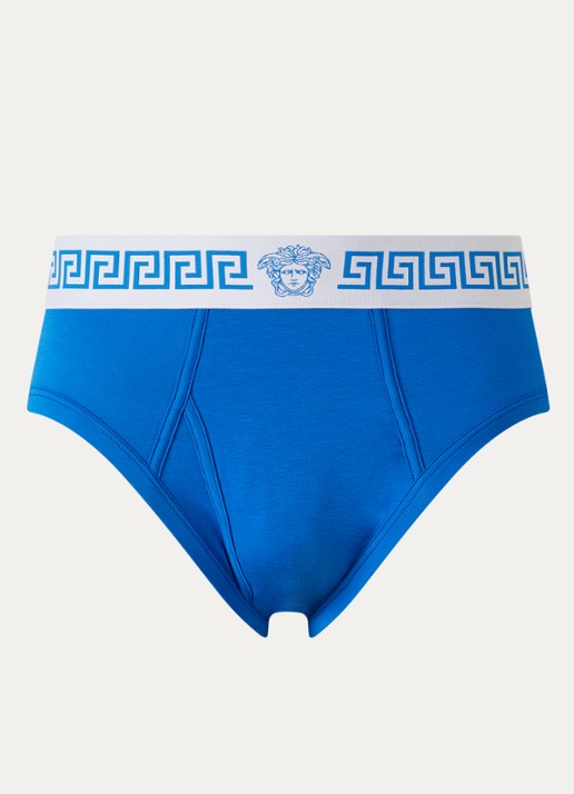 Versace Boxershort met logoband - voorkant blauw