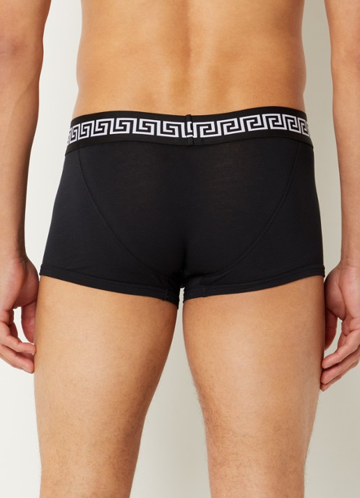 Versace Boxershort van katoen met logoband - achterkant 3 zwart