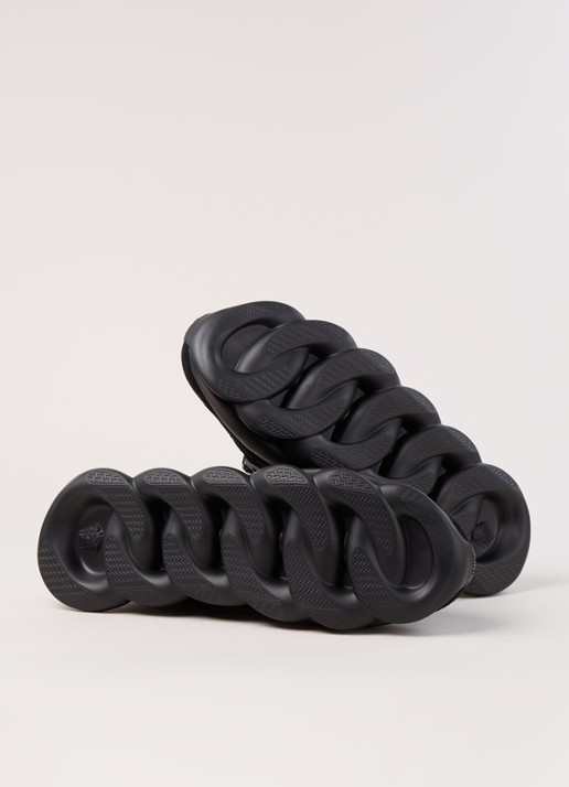 Versace Chain Reaction sneaker met kalfssuède details - detail 3 zwart