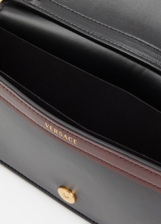Versace Emblème clutch van lamsleer met afneembare schouderriem - detail 2 zwart
