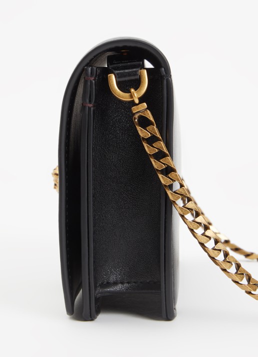 Versace Emblème clutch van lamsleer met afneembare schouderriem - detail 3 zwart