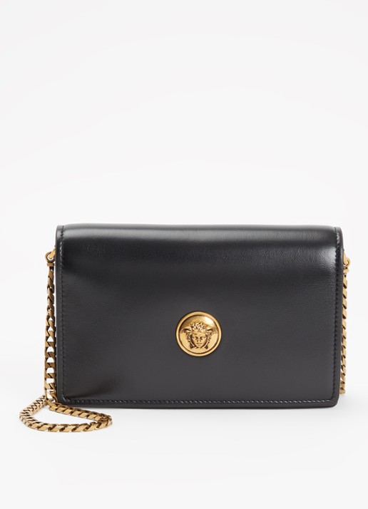 Versace Emblème clutch van lamsleer met afneembare schouderriem