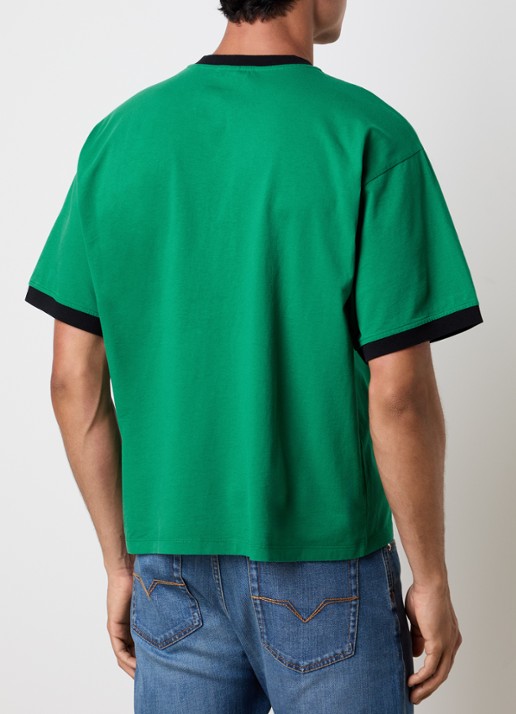 Versace Gold Coin T-shirt met logoprint - achterkant groen