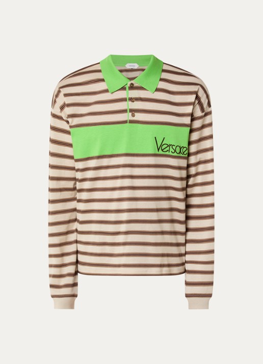 Versace Intarsia regular fit polo met logoborduring
