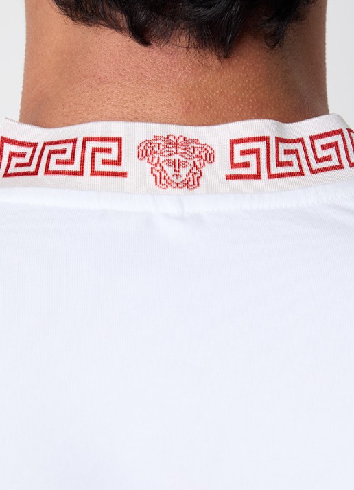 Versace Medusa Grace T-shirt met V-hals - detail 3 wit